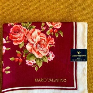 Burgundy Valentino Handkerchief, never used